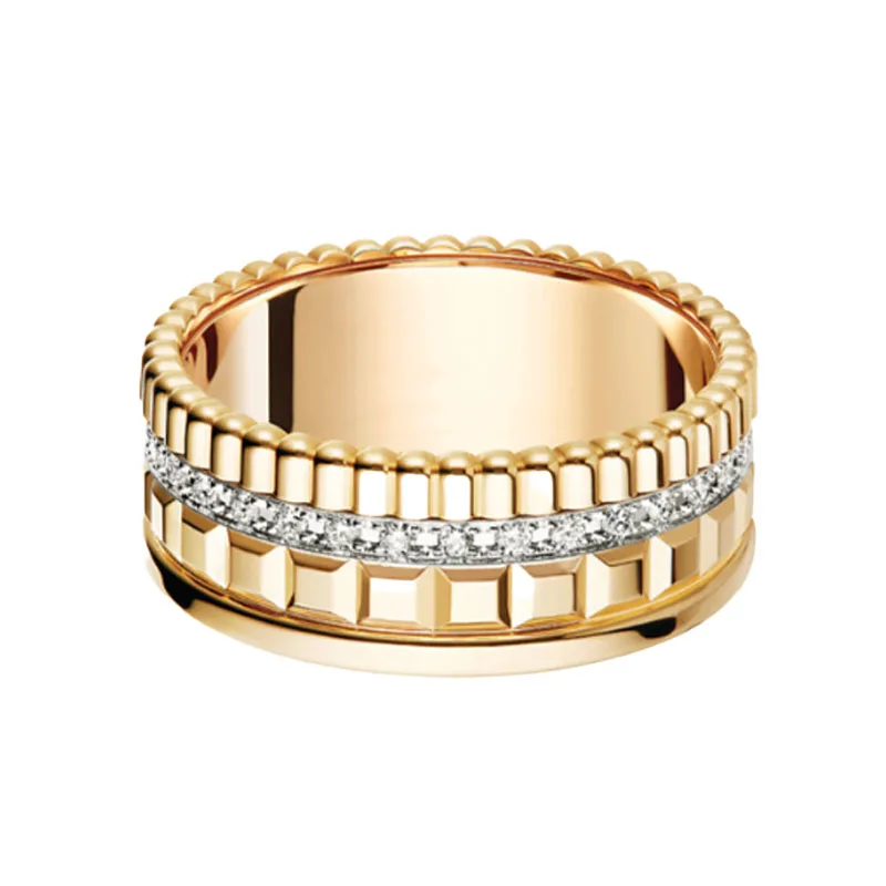 سلسلة خواتم مجوهرات مرصعة مضلعة رائعة متعددة المواد الأكثر مبيعًا لعام 2025، هدية العيد المفضلة، كلاسيكية عصرية