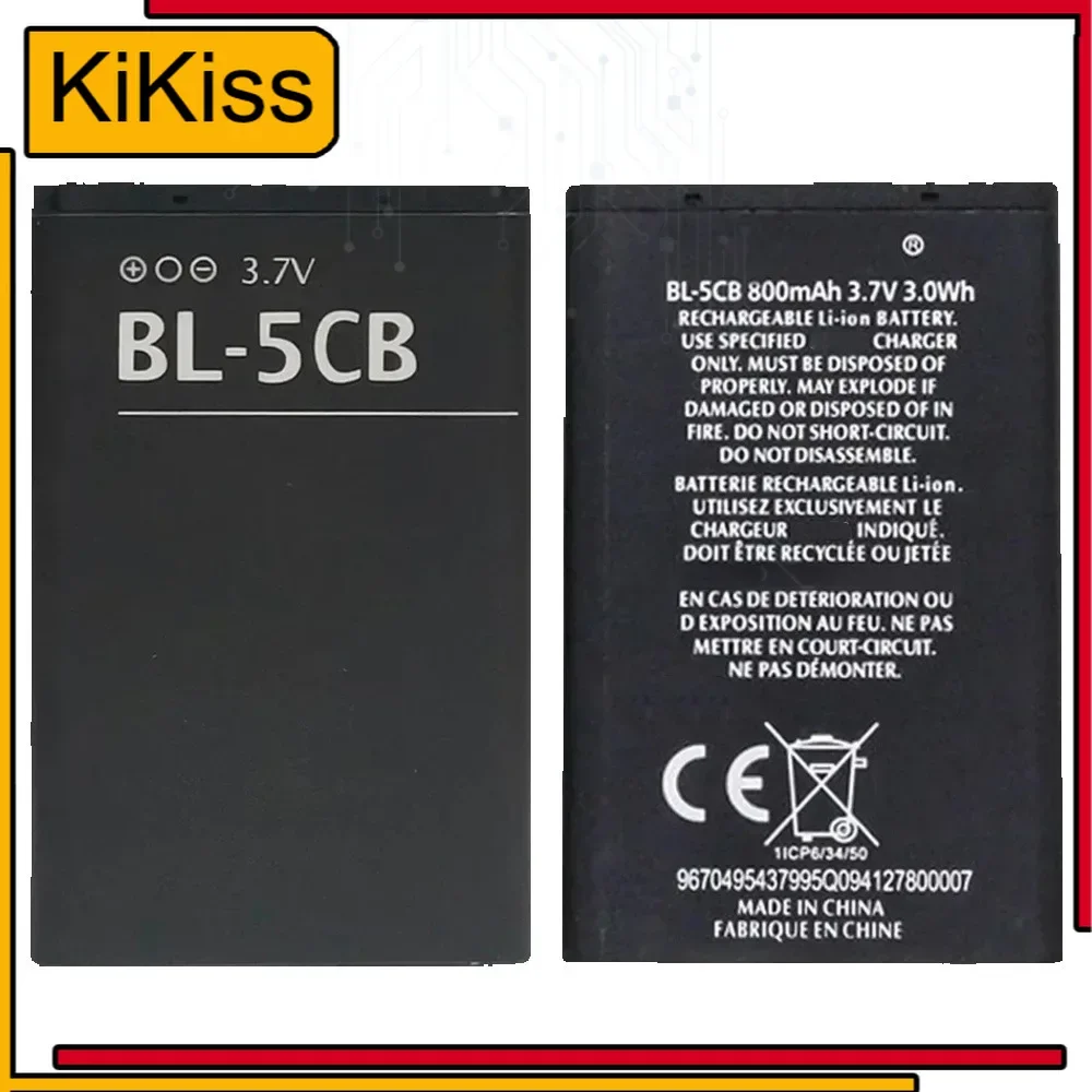 

Mobile Phone Battery BL-5CB 800mAh For Nokia 3108 2135 6086 6108 6230 6820 7610 N72 N91 100 101 103 105 109 111 113 1000 1282