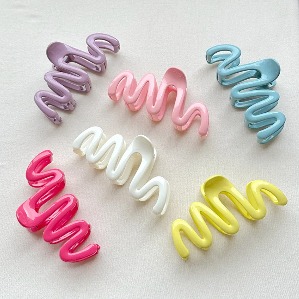 Headwear Hair Clip Casual Commuting Trendy Vintage Wave Claw Women Colorful Elegant Fashion Girls Hairpin Korean