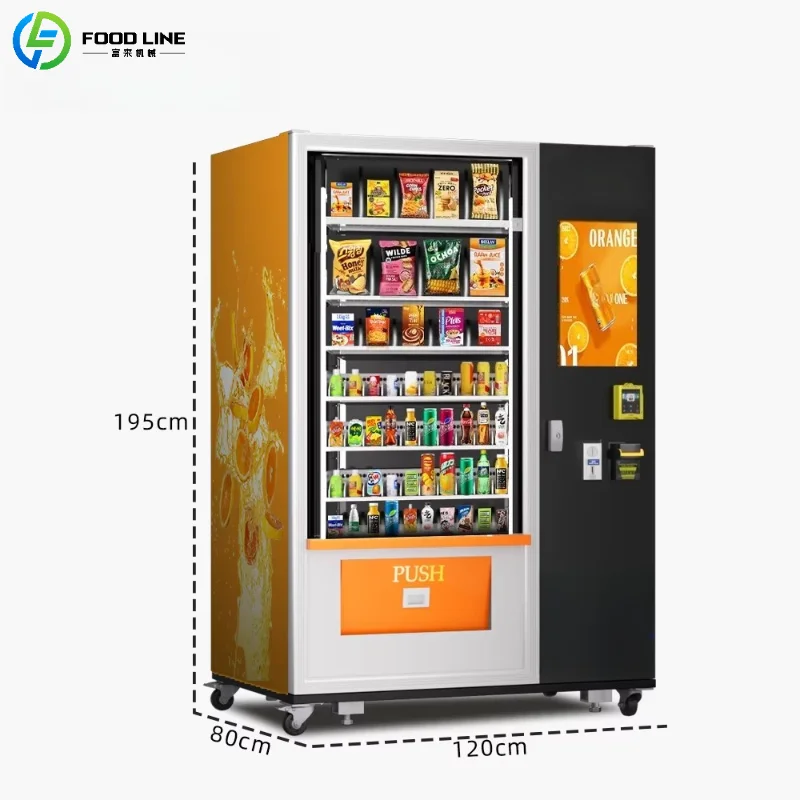 

Customized Commercial Snack and Beverage Vending Machine Refrigerated Touch Screen Multi-Product Self-Service Vending Device