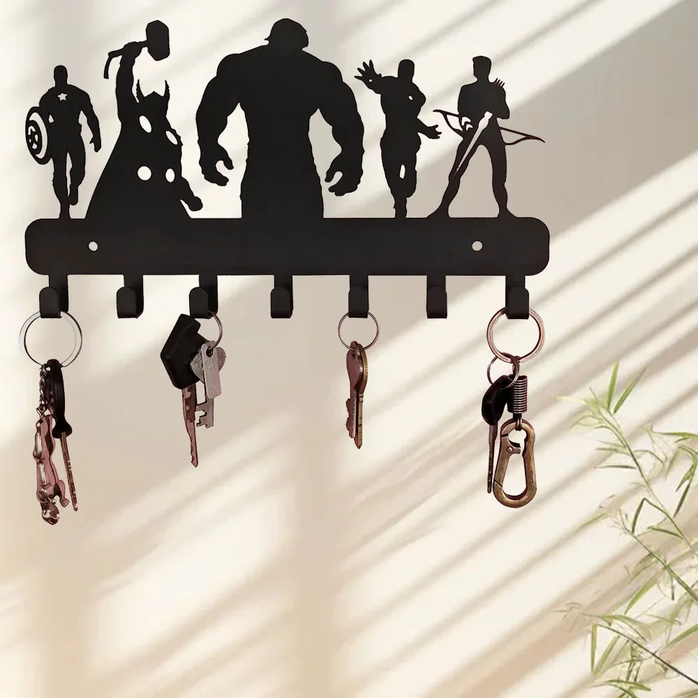 Portallaves de Metal con 7 ganchos, organizador montado en la pared, elegantes ganchos para toallas para cocina y hogar, máxima comodidad