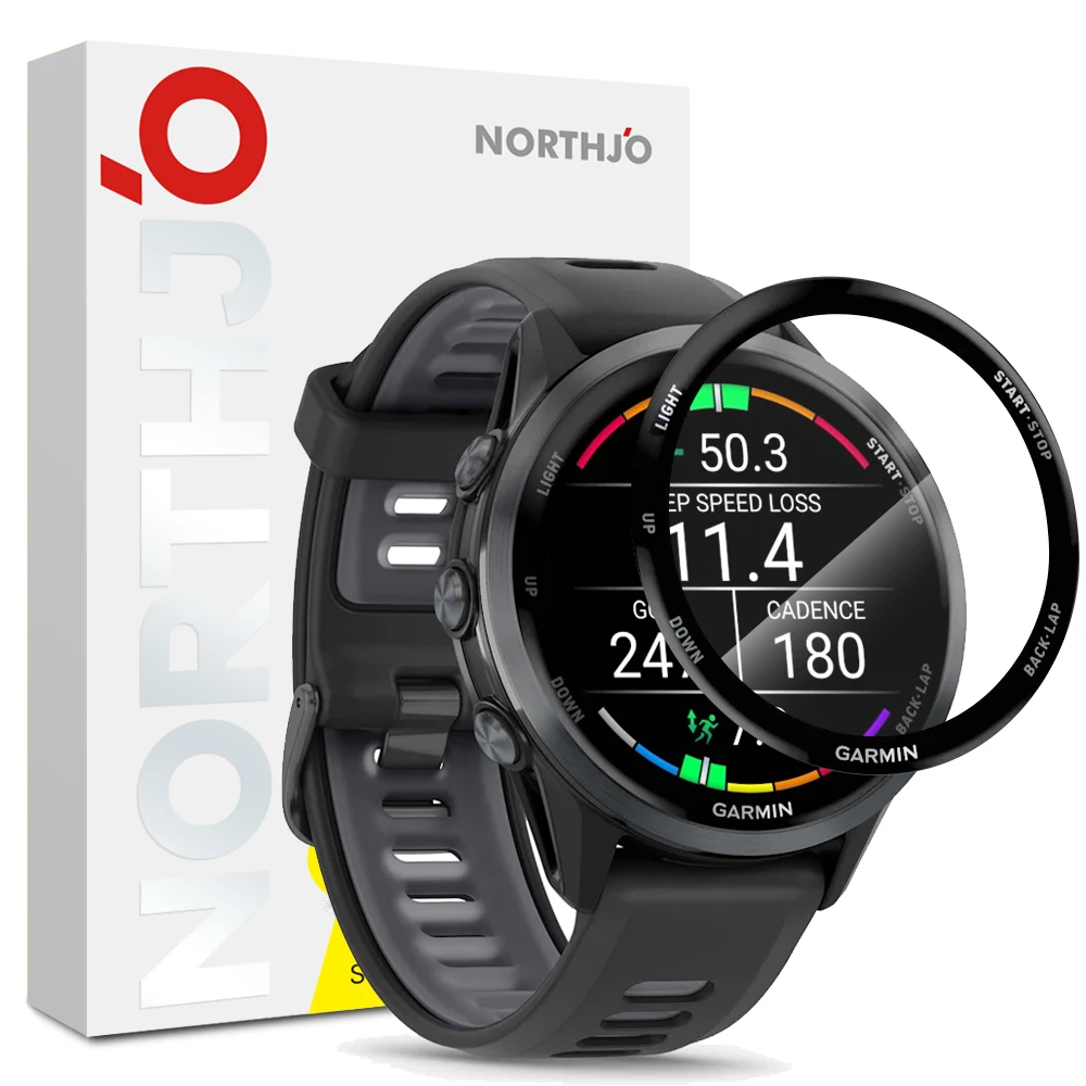 

NORTHJO для Garmin Forerunner 970, защитная пленка для экрана из ПММА, защита от царапин, черный край, пленка для часов HD Clarity, устойчивая к истиранию