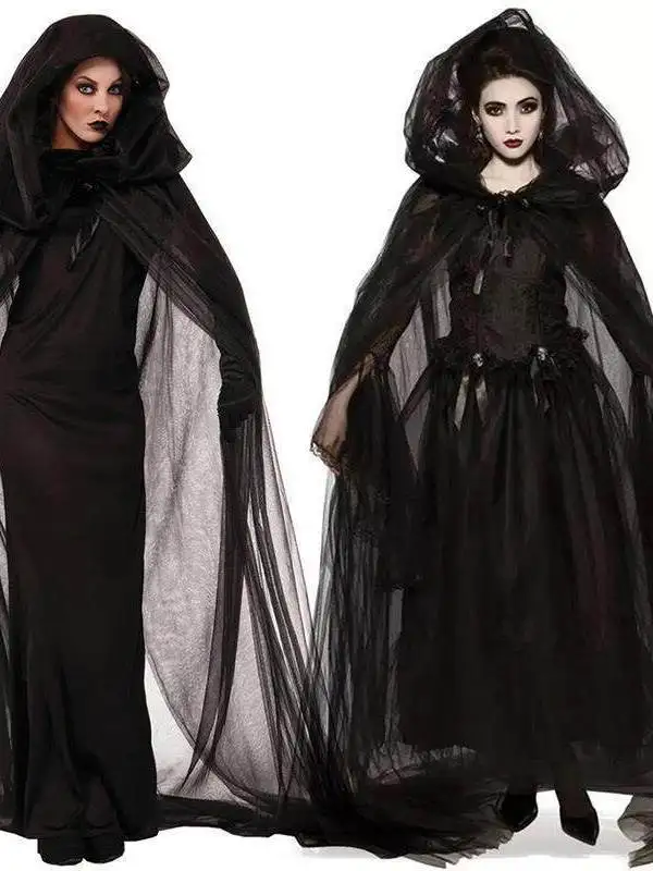 

Halloween Cosplay Costume Black Cape Cloak Women's Traditional Chinese Stage Costume No Brand Registered Trademark