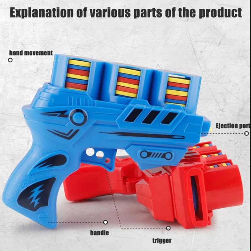 Neue Kinder Fliegende Untertasse Spielzeug Pistolen Auswurf Fliegende Scheibe EVA Weiche Kugeln Kinder Spiele Im Freien Schießen Pistole Neuheit Spielzeug Pistole