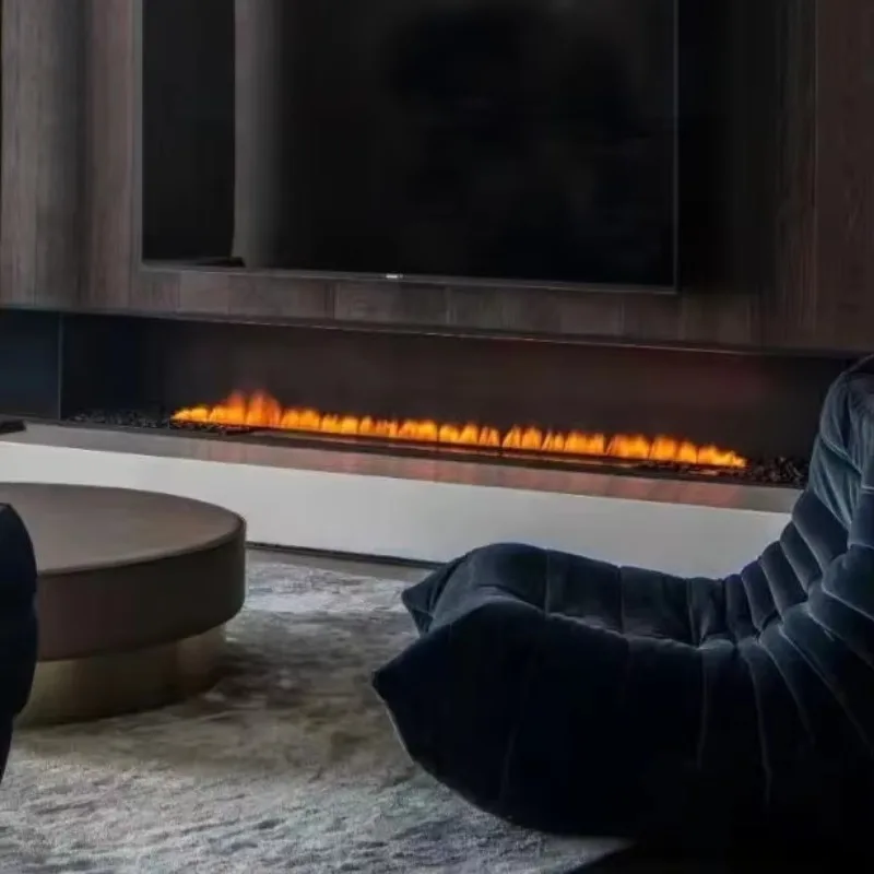 

3D Vapor Steam Mist Fireplace 750mm Built-in Electric Antomizing Clean Water For Household Hotel Use Steel Material