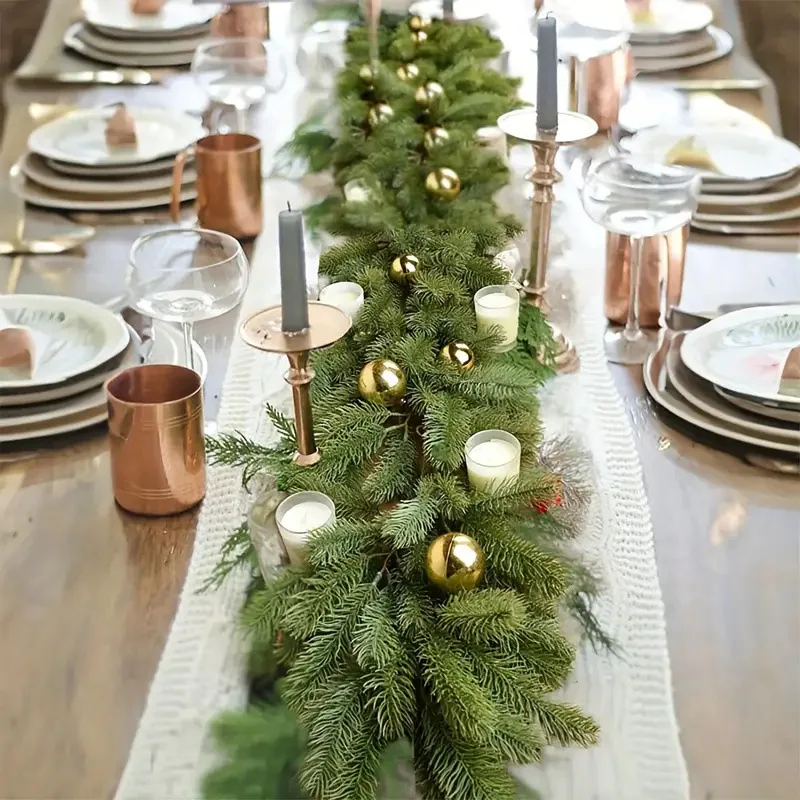 

1.8M Green Artificial Pine Hanging Christmas Decora Pinecone for Hom Door Rattan Wall Hanging TV Cabinet Winter Indoor XmasDecor