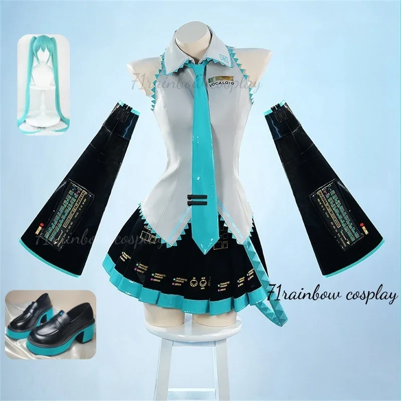 

Fc6mikku anime cosplay Vocaloid mikku JK formula uniforms dress cosplay mikuu Christmas clothes sets wig shoes costumes cos @ fc