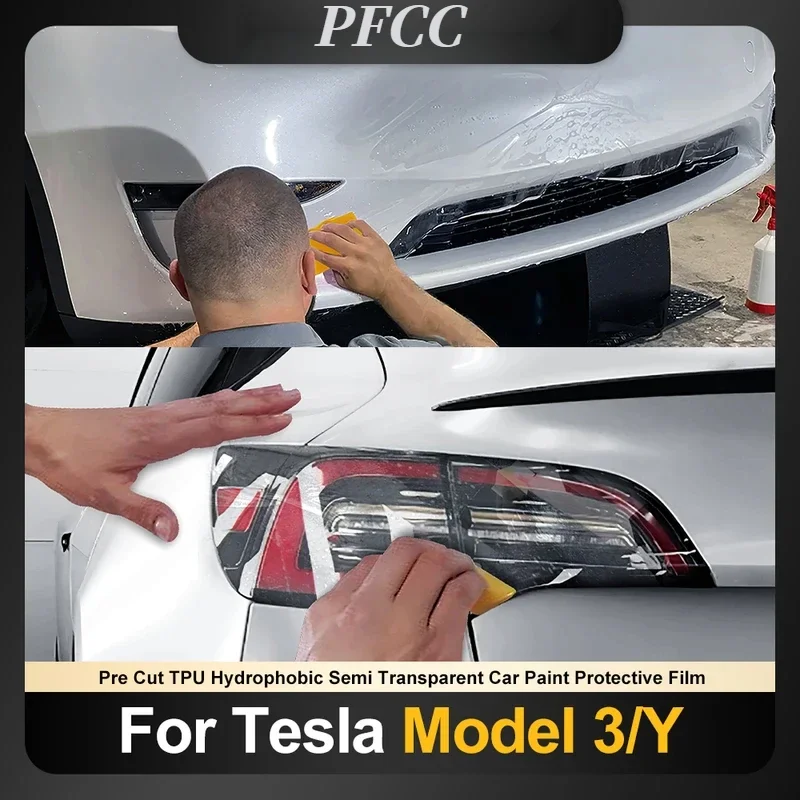 

Car Door Triangle TPU PPF Anti Scratch Decoration Sticker For Tesla Model Y Bumper Protection Film Model 3 2020-2023 Accessories