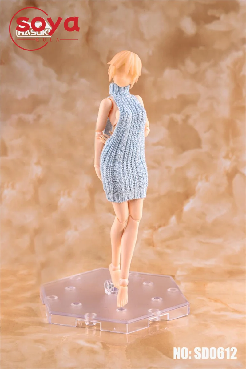HASUKI SD06 SD07 1/12 عارية الذراعين الورك ملفوفة محبوك سترة الملابس نموذج صالح 6 ''أنثى الجندي عمل الشكل الجسم #5