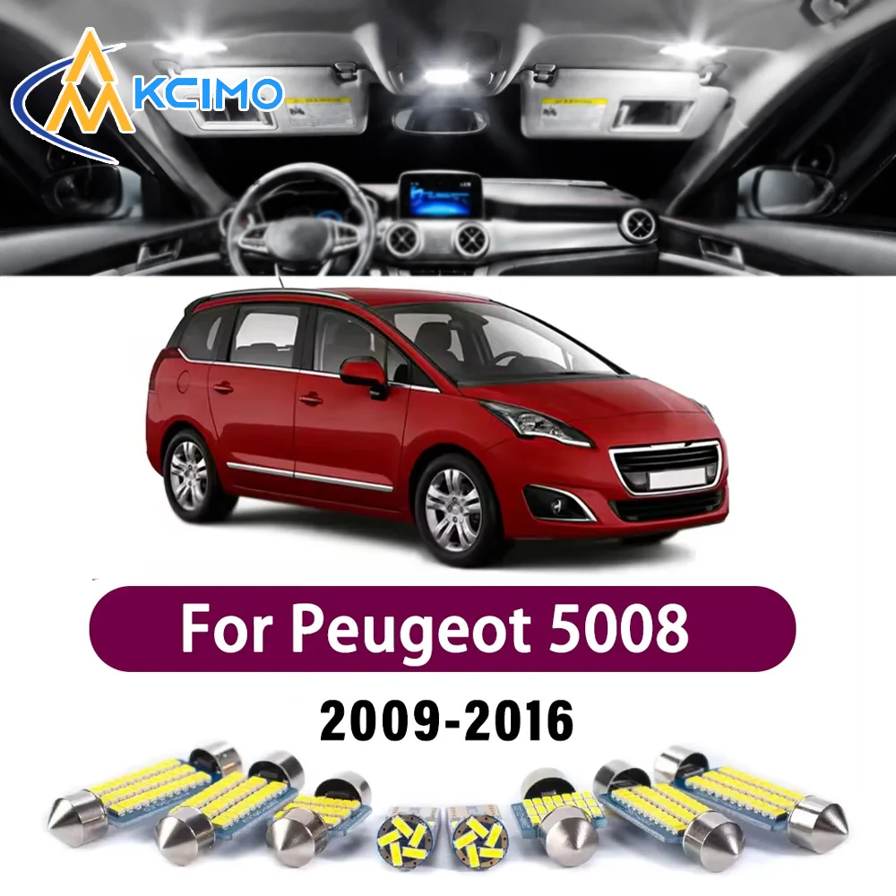 New Canbus Number Plate Bulb For Peugeot 5008 2009-2016 Premium Easy Install Interior Dome Trunk Error-Free LED Safer Lights