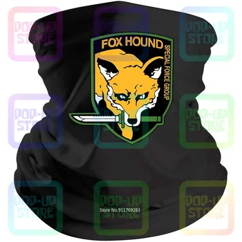 Metal Gear Solid Mgs Foxhound Special Forces Logo Gaming Gamer Game Black Bandana Bivakmuts Sjaal Nek Gaiter Mondbedekking