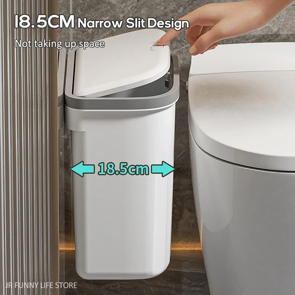 12/16L Press Type Wall Mounted Trash Can For Bathroom Toilet Garbage Bucket With Lid Kitchen Recycling Bin Hanging Wastebasket