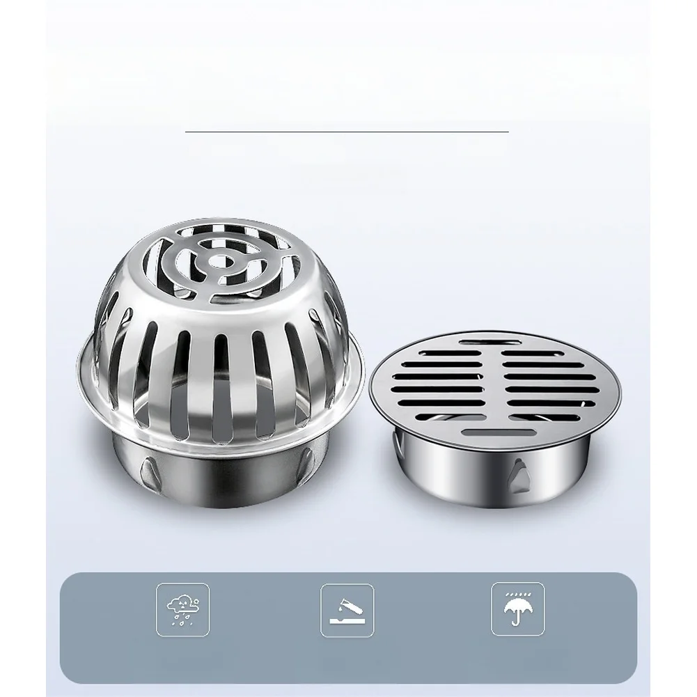 304 Stainless Steel Floor Drain Designed for Outdoor Balcony Roof Drainage with Efficient Flow Path and Durability