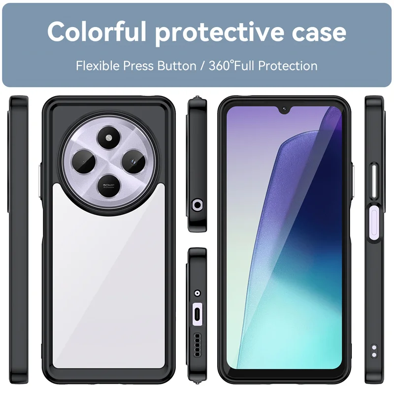 Air Cushion Case for Xiaomi Redmi 14C 4G Clear TPU Bumper with Shockproof Back Cover Hard Phone Case for Xiaomi Redmi 14C 4G