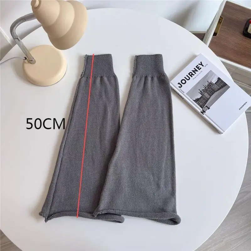

2 Pairs Leg Warmers Woman Autumn And Winter Thick Warm Knitted Sock Sleeves Lolita JK Wide Striped Leg Warmers