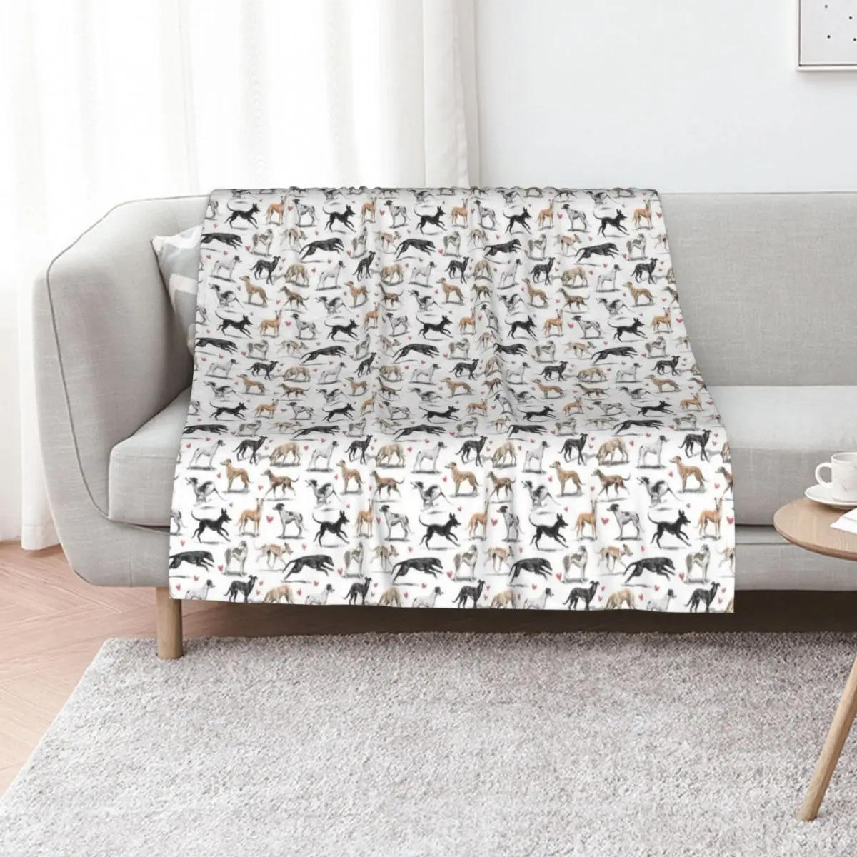 Greyhounds Throw Blanket Shaggy Furrys Sofa Custom valentine gift ideas Blankets For Sofas Blankets