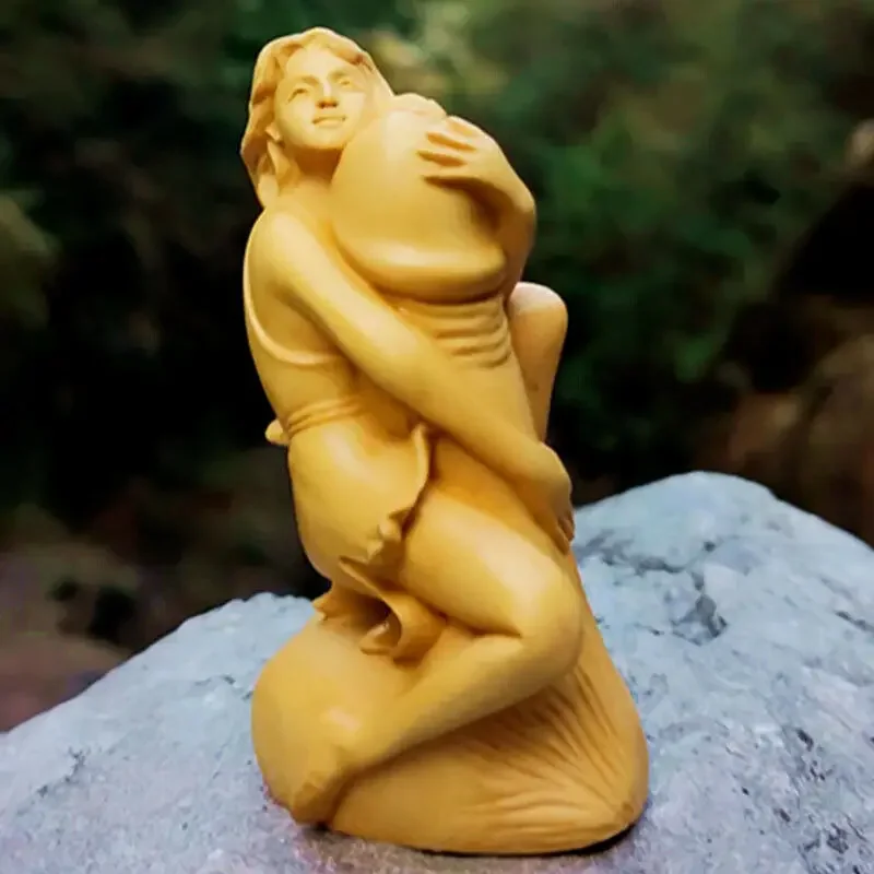 

Handmade Boxwood Body Art Beauty Statue Beautiful Figure Lady Sculpture Creative Desktop Home Decor Wood Crafts Best Gifts