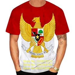 New Men T Shirt Indonesia Flag 3D Printing Short-Sleeved Personality Fashion T-Shirt For Men