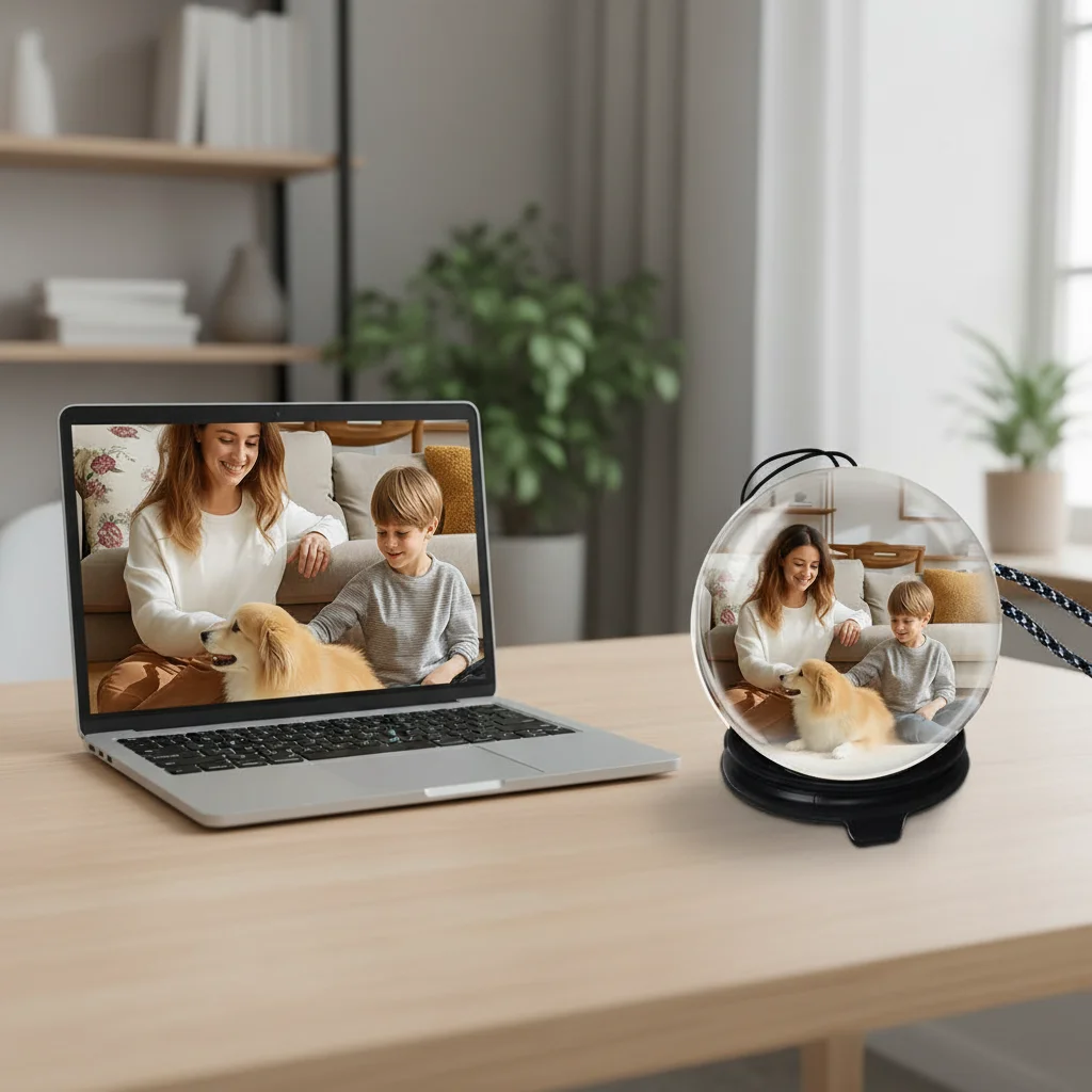 

3D 2.7-inch Electronic Crystal Ball Video Player Memory Ball Lamp Crystal Glass Ball Player 4GB Festive Gift Tabletop Ornaments