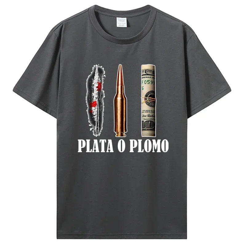 Print Popular classic TV Show Druger Plata O Plomo T shirt Men Escobar Silver or Lead T-shirt EL Patron Tops Tees Round Collar