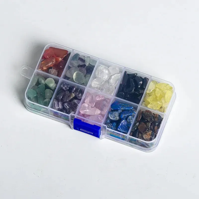 1 صندوق من 10 أنواع نادر جودة عالية كريستال جوهرة رقائق صندوق الريكي والنباتات المنزلية ، خزان الصيد حشو صنع المجوهرات ديكور حديقة #2