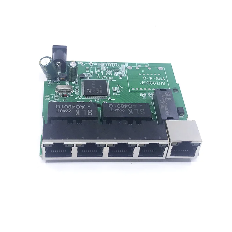 Fast switch 5 port ethernet TAP  switch 10 / 100/1000mbps network switch HUB pcb module board for system integration module