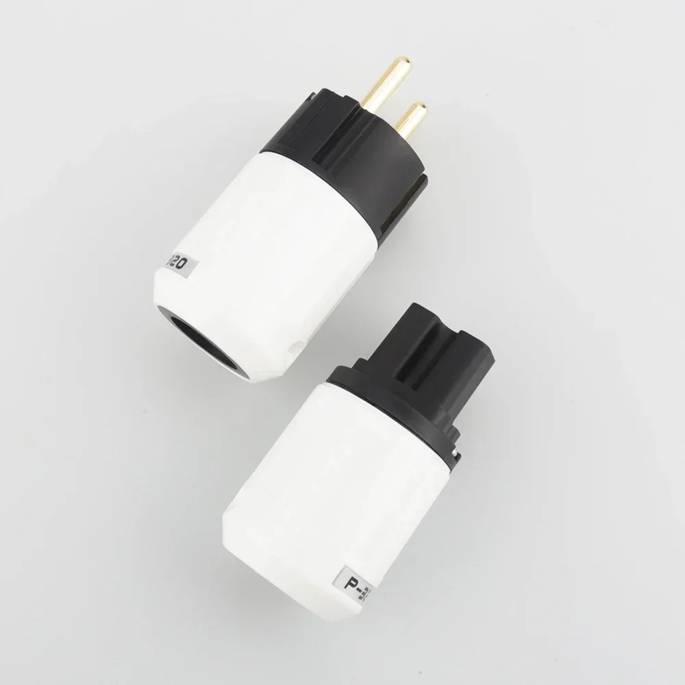 HI-End P320+C320 24K Gold Plated EU Schuko Power Plug European Adapter HIFi Audio cable connector