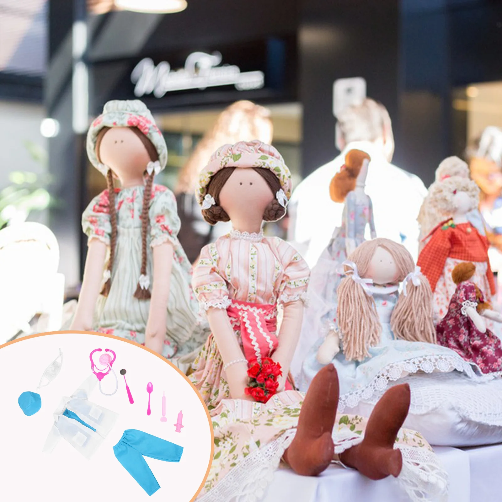 1 ensemble de tenue d'infirmière de 18 pouces, Costume de médecin Miniature pour faire semblant de jouer, jeu de rôle pour enfants, apprentissage des compétences sociales de 18 pouces