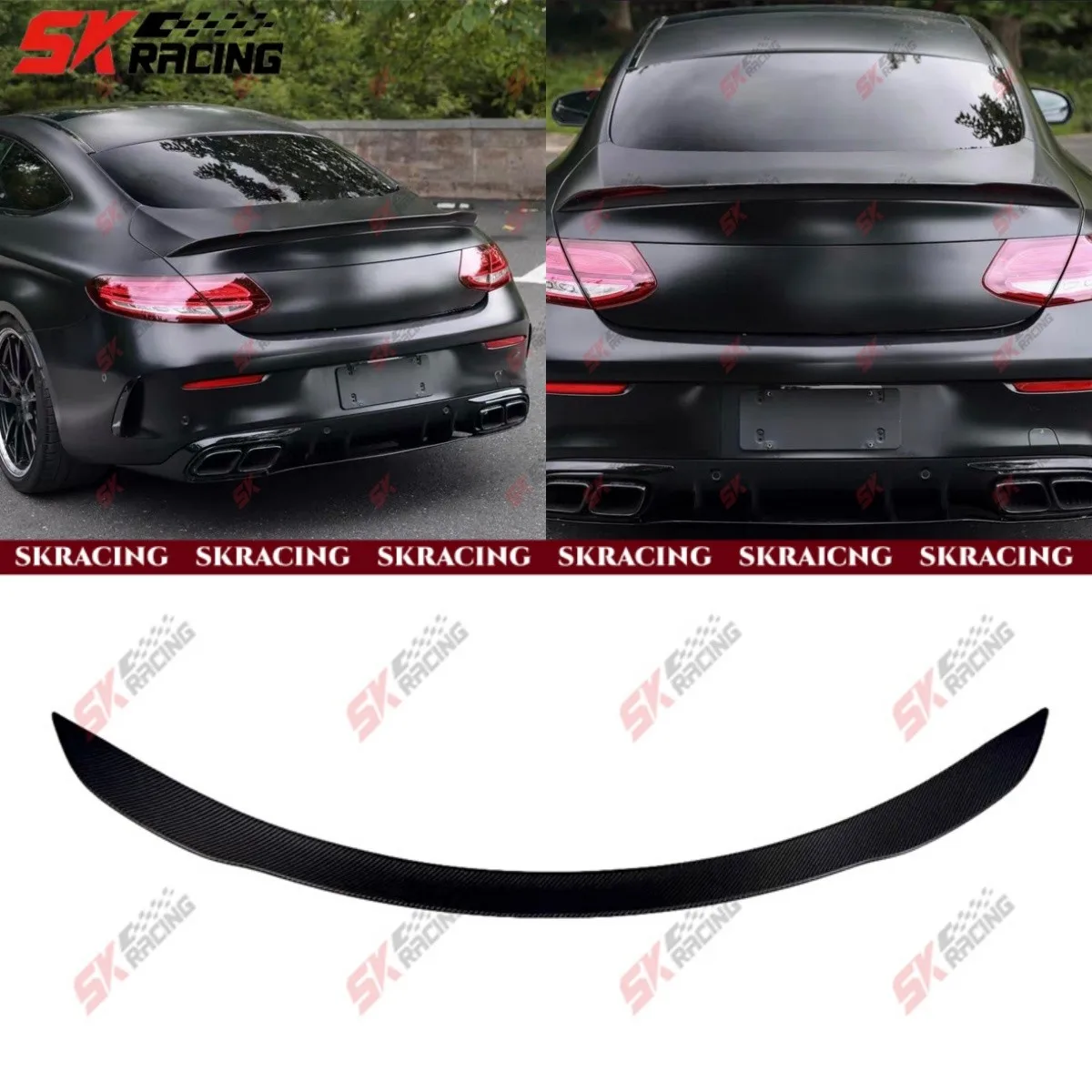 

Для Benz W205 C43 C63 AMG 2-дверный 17+ кованый/углеродное волокно задний спойлер багажника крыло