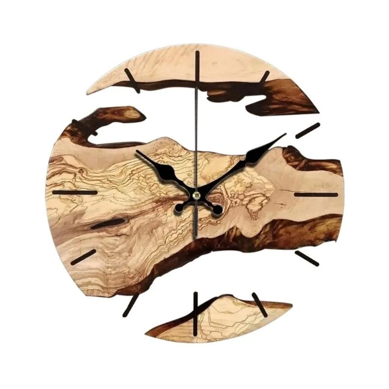 4X7B Grains and Clear Tempered Glass Wall Clock 30cm for Stylish Interior Decors