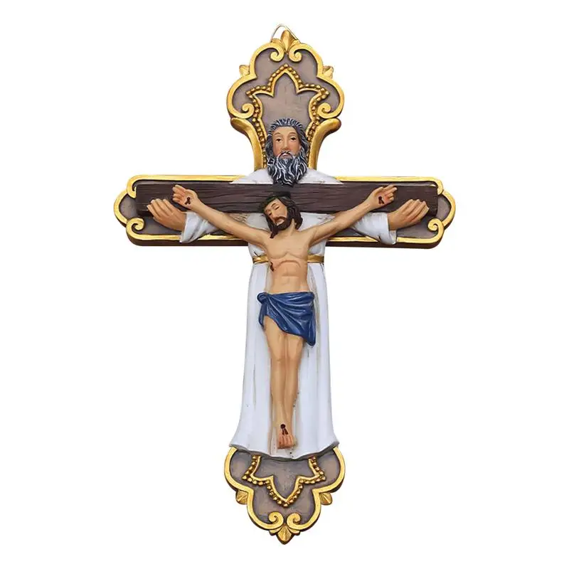 Christian Art Crucifixion Religious Symbol Wall Art Exquisite Resin Jesus Wall Decor For Family Friends Colleagues