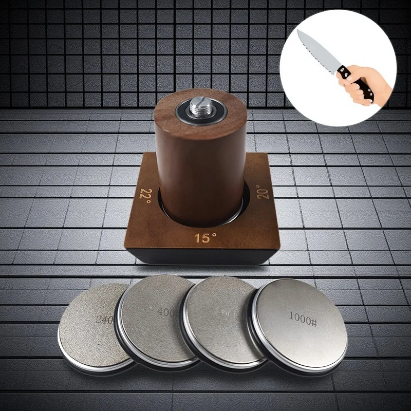 4-Winkel-Rollmesserschärfer 15/18/20/22 ° Rollschuhräumerschärfer mit Magnet-Holzsockel, Diamantschleifer-Set, Holzbearbeitungs-Schärfsystem – Detail 7
