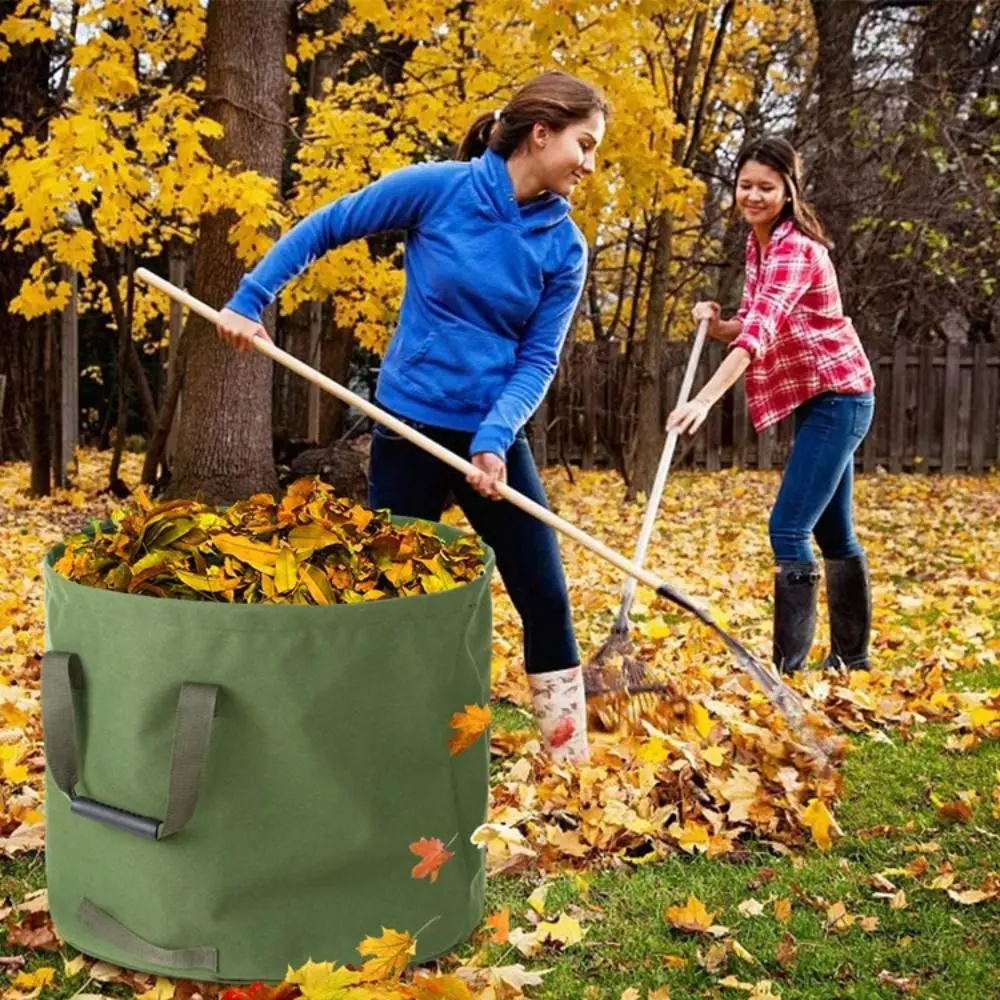 

Reinforced Garden Leaf Compost Bag Flatable Heavy-duty Garden Leaf Storage Bag Foldable Waterproof Foldable Outdoor Garbage Bag