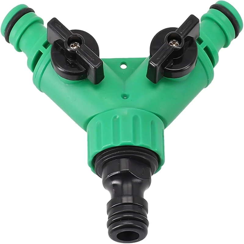 2 Way Garden Water Pipe Connectors Pipe Adapter Y Shape Hose Splitter Valve Three Way Plastic Valve With Switch