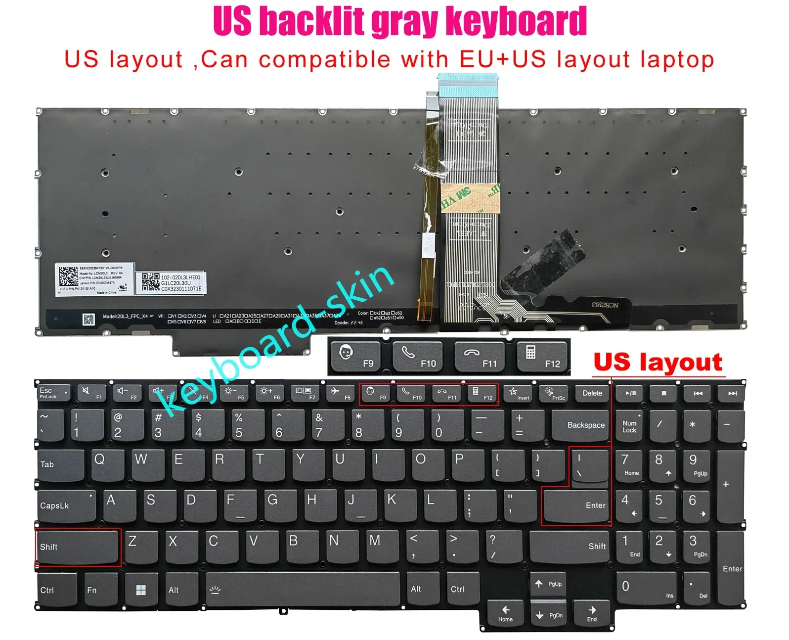 

New US backlit no-frame Keyboard for Lenovo ThinkBook 16p G2 ACH ,16p G3 ARH ,16p G4 IRH series laptop