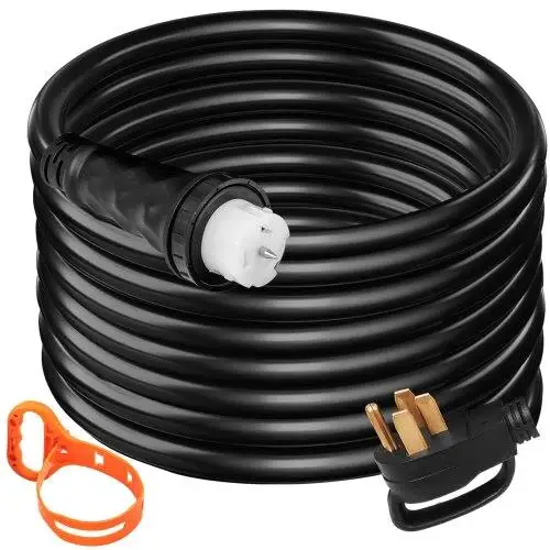 75Ft 50A Generator Extension Cord 6AWG/3C + 8AWG/1C, 125V 250V with N14-50P, SS2-50R & CS6364 Lock Connectors