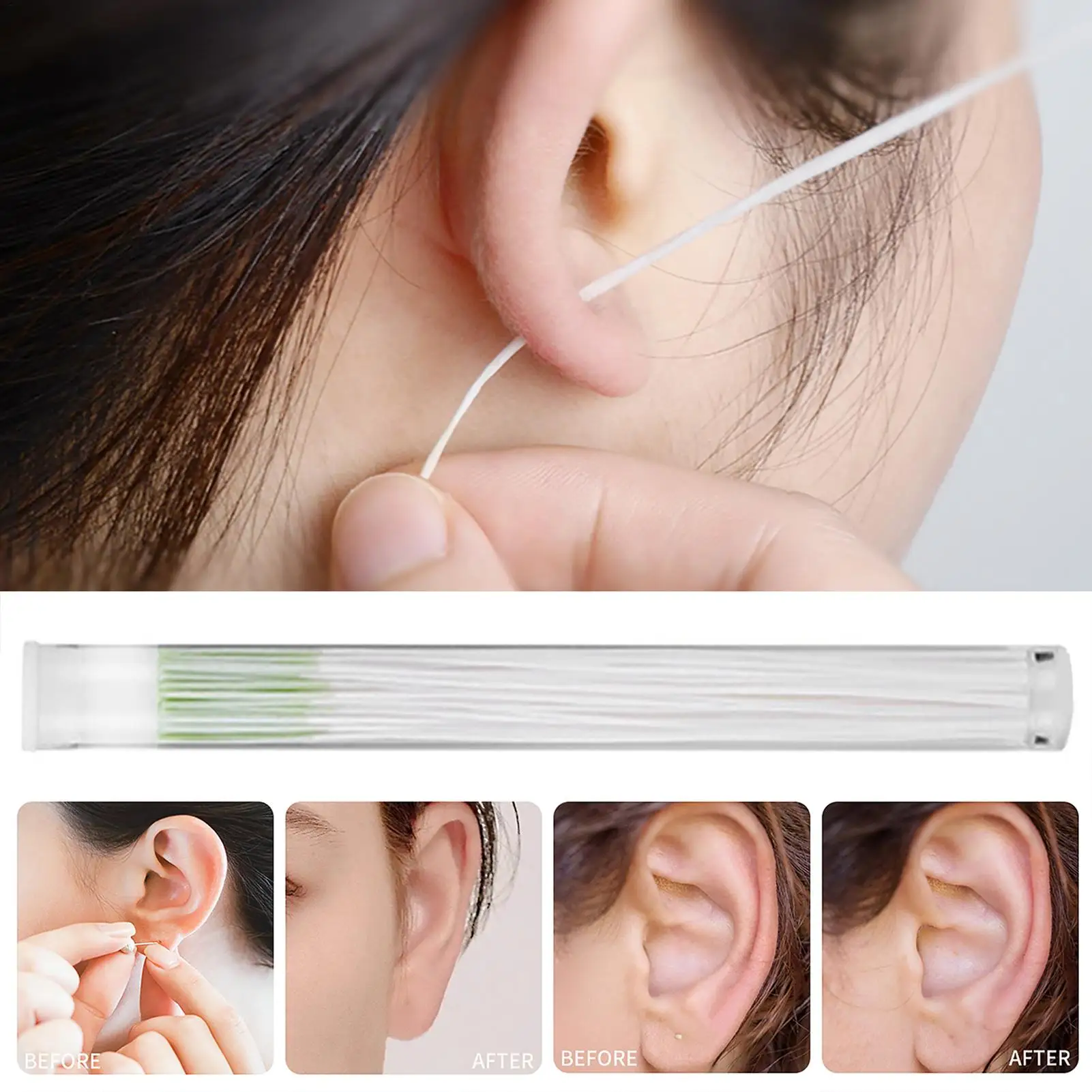60pcs Ear Line Ear Hole Cleaning Line Removes Dirt, Deodorizes And PreventsPlugging. Ear Line Portable Ear Hole Cleaning Tool