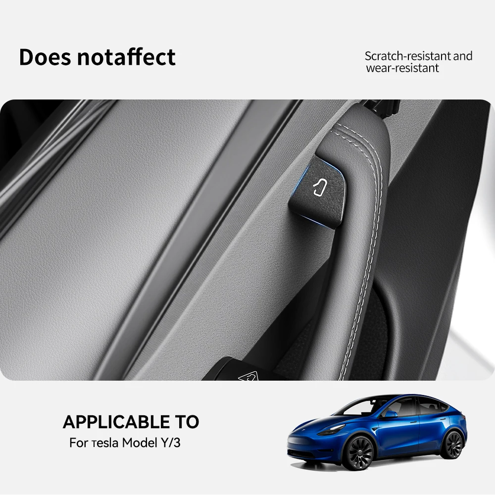 YZ For Tesla New Model 3 Y Juniper Highland Car Open Door Button Stickers Armrest Window Lift Button Switch Interior Accessories