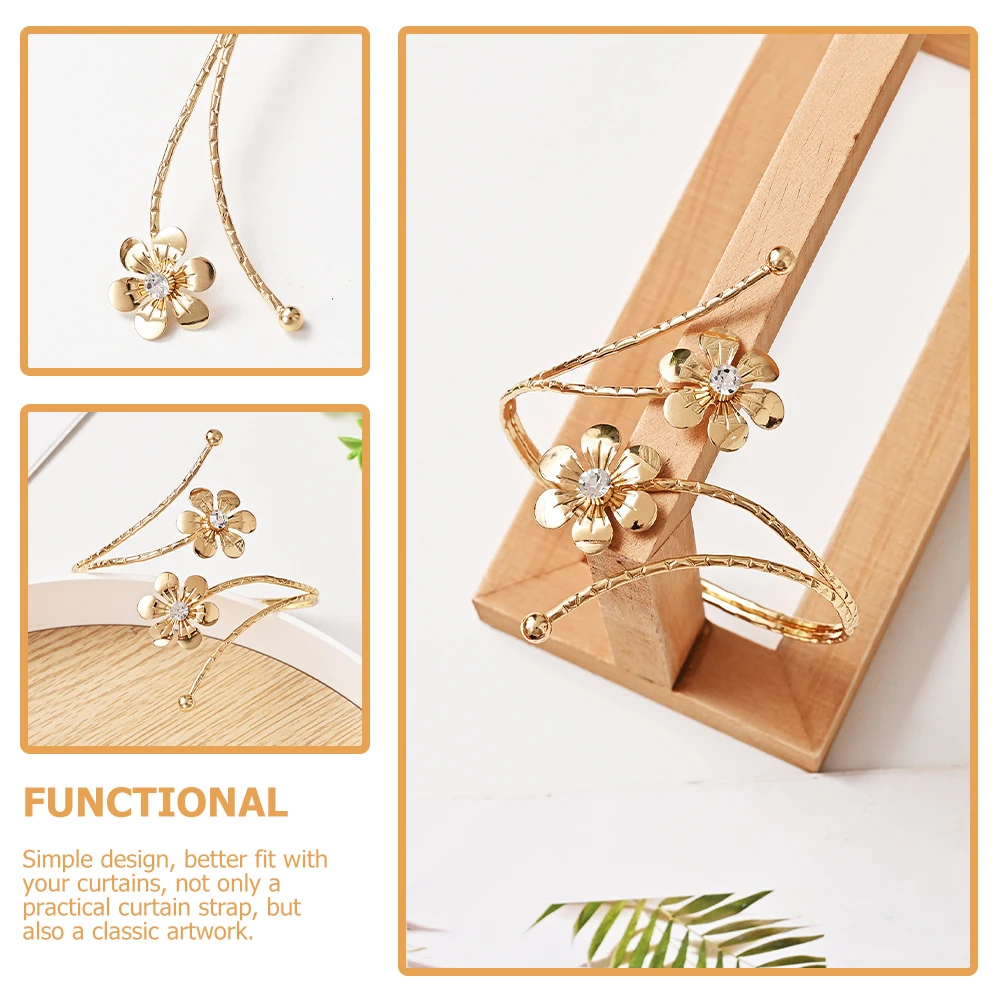 

2Pcs Alloy Metal Flower Curtain Tiebacks Buckles for Home Office Window Curtain Holdbacks Home Decor Window Holdbacks