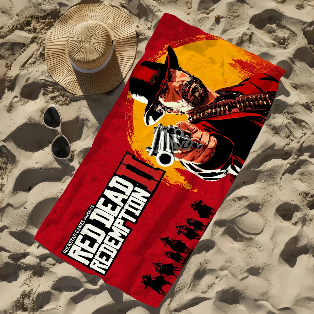 Towel Soft 2 Pool Gift For Travel Gym Red-Dead Shower Game Camping Quick Dry Sports Large R-Redemption Beach Towel
