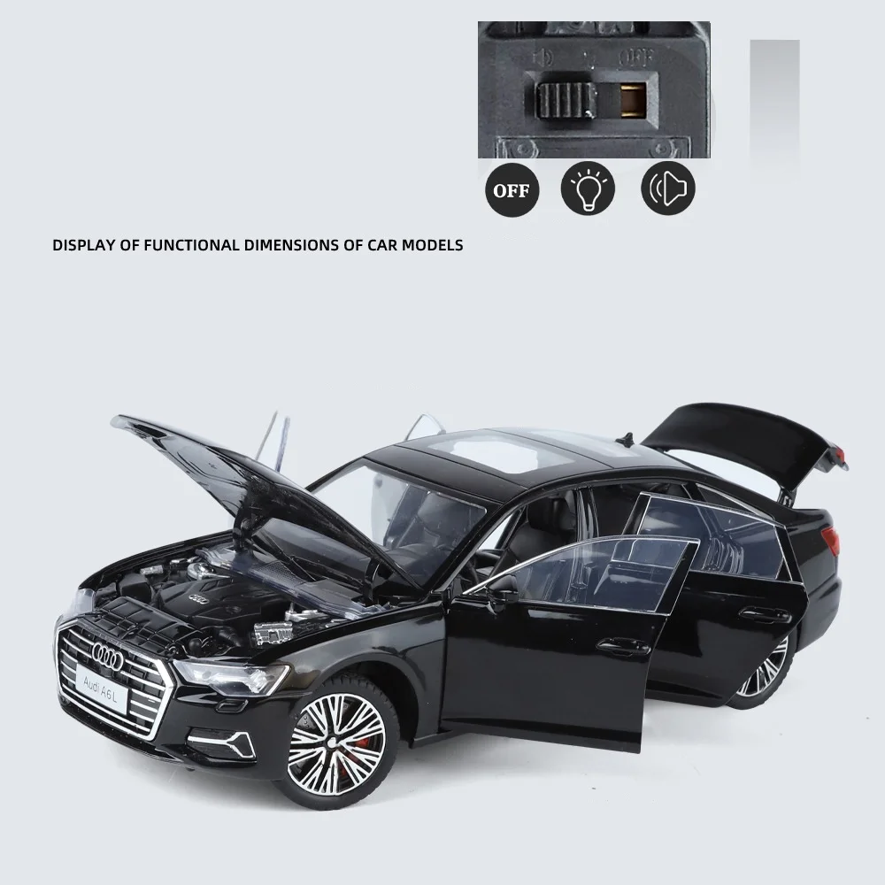 1:24 AUDI A6 Alloy Car Diecasts & Toy Vehicles Car Model Sound and light Pull back Car Toys For Kids Gifts