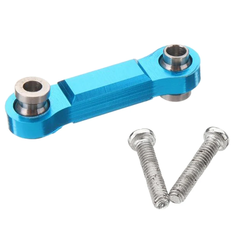 2 Set Blue Metal Upgrade Rc Car Parts For Wltoys A959-B, 1 Set Servo Seat 1/18 Rc Car Parts & 1 Set Servo Rudder Rod-AA02