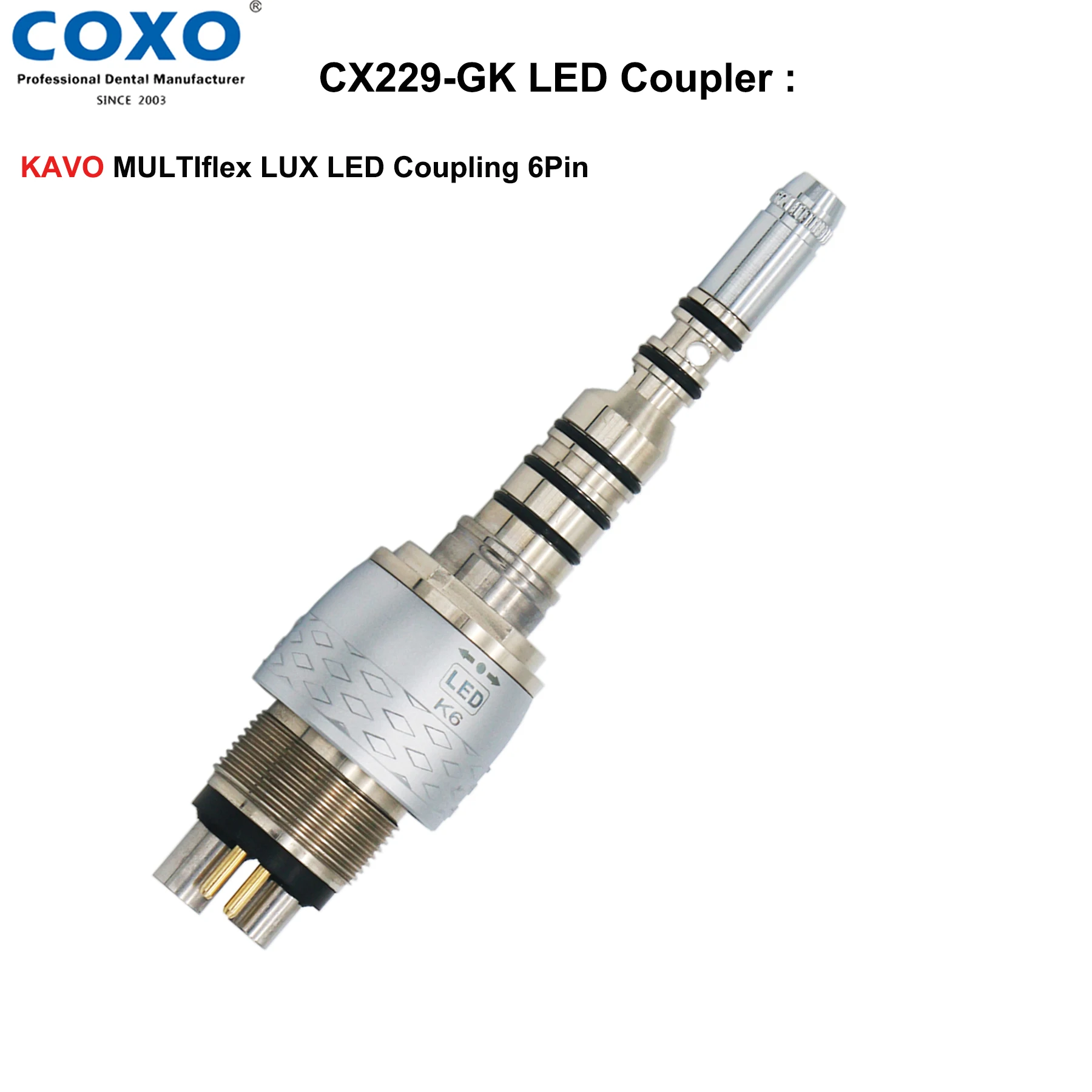 Dental Tools Dentist 6 Hole Fiber Optic LED Coupler 2/4/6 Pin Quick Coupling Fit KAVO NSK W&H QD-J Type Quick Coupling