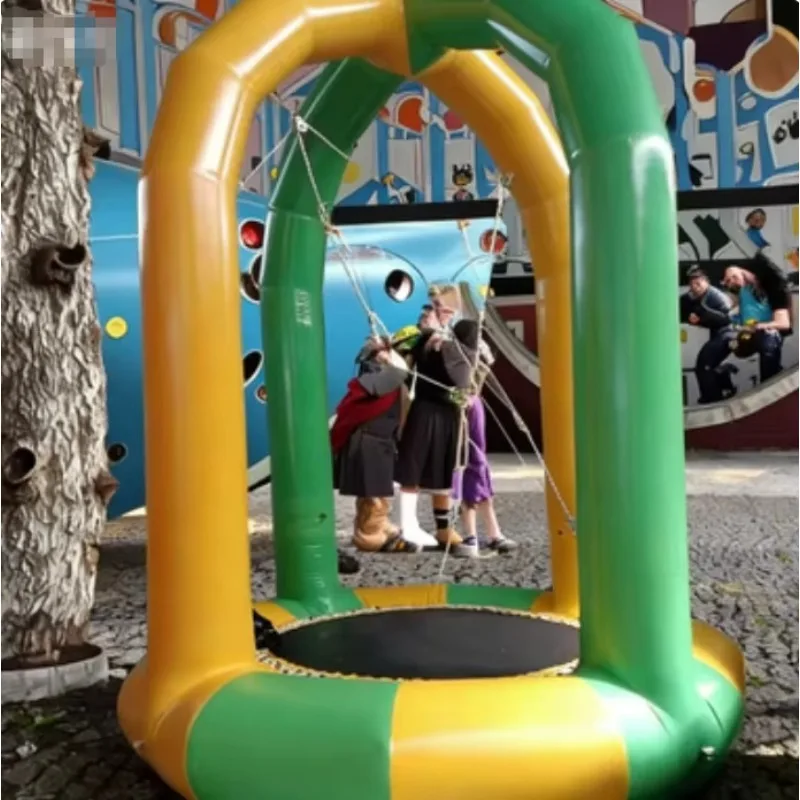 

Lightweight Inflatable Bungee Trampoline Easy Setup Storage Home Indoor Outdoor Versatile Activity Space