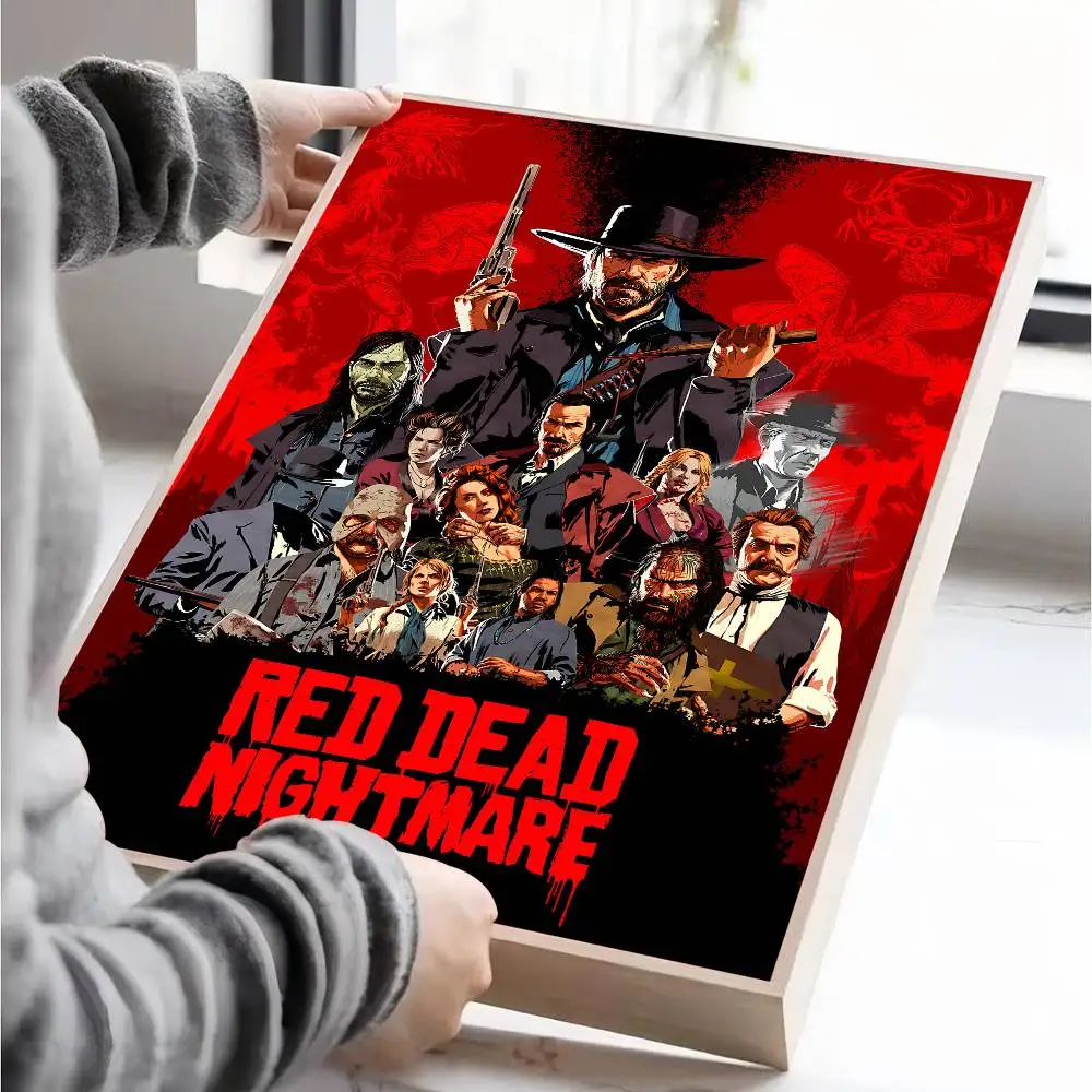 لعبة R-Red Dead Redemption 2 RDR2 أنيمي الملصقات لزجة ورق أبيض ملصق DIY غرفة بار مقهى Kawaii غرفة ديكور