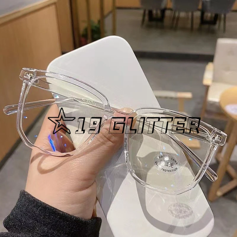 Fashion Anti-blue Light Eyeglasses Man Women Oversized Square Glasses Frame Retro Black Big Eyeglasses Computer Spectacles