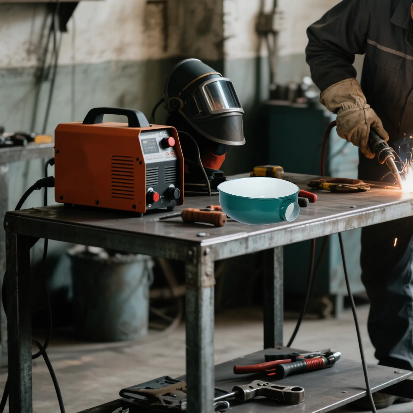 

Durable Green Oval Workbench Lamp Shade Aluminum Alloy Industrial Tool Room Light Cover Heat-Resistant Workshop Light