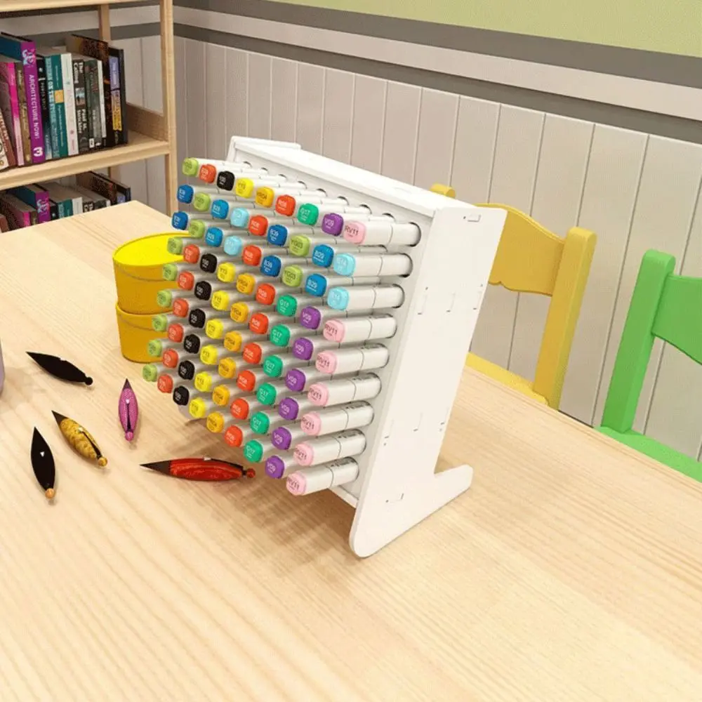 Multifuncional Diagonal Pen Holder, Prático Plug-in Desktop Storage Rack, Jardim de Infância Recipiente Infantil