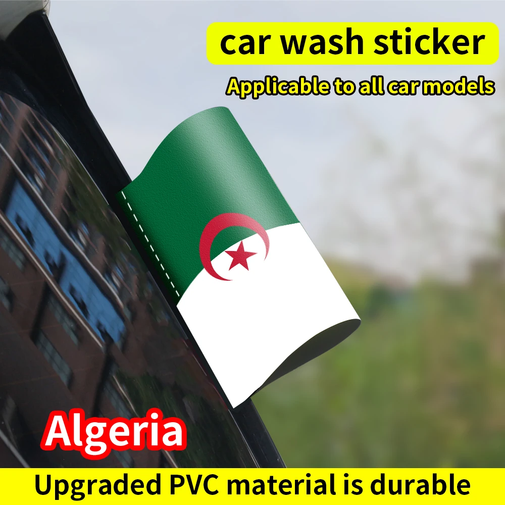 Algeria Flag Logo Sticker Window Trunk Label Wash Label Sticker Decal Waterproof Sunscreen Decorative Stickers Auto Accessories