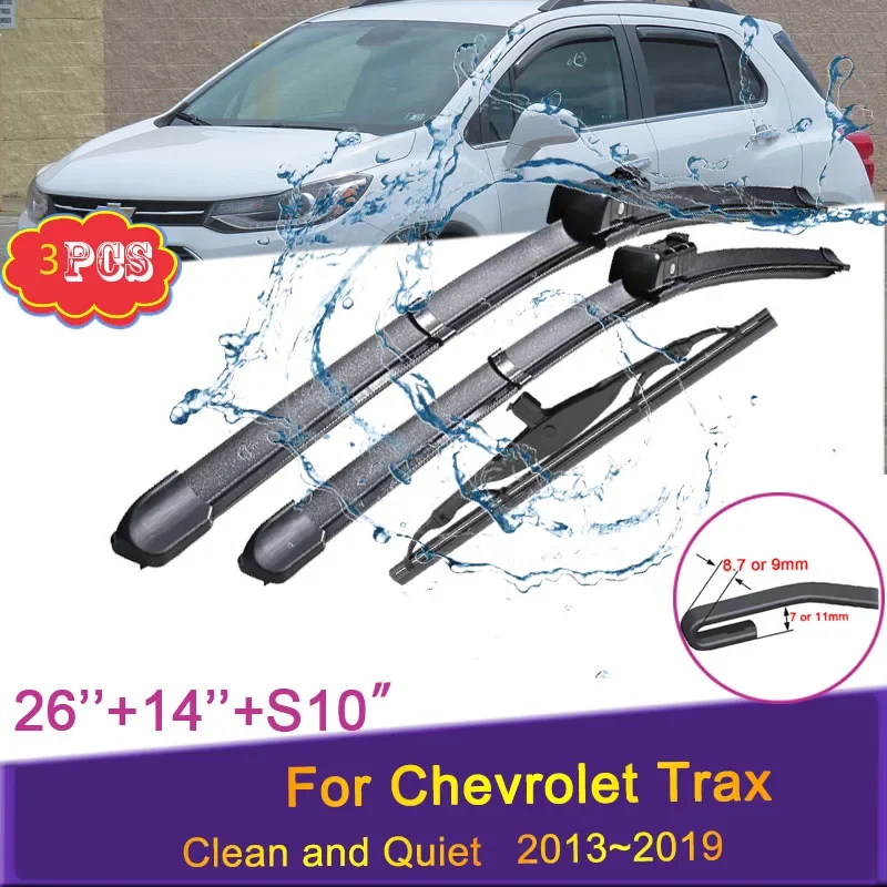 Wiper Blades For Chevrolet Holden Trax Tracker 2013~2019 2015 2016 Front and Rear Windshield Windscreen Wipers Auto Accessories